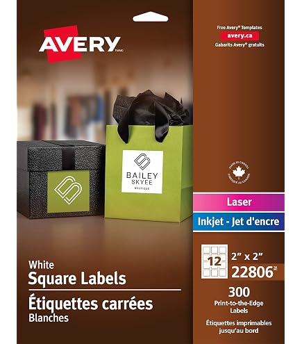 Avery Square Labels 2x2 Avery Kraft Brown Square Labels - Printable 2x2 ...