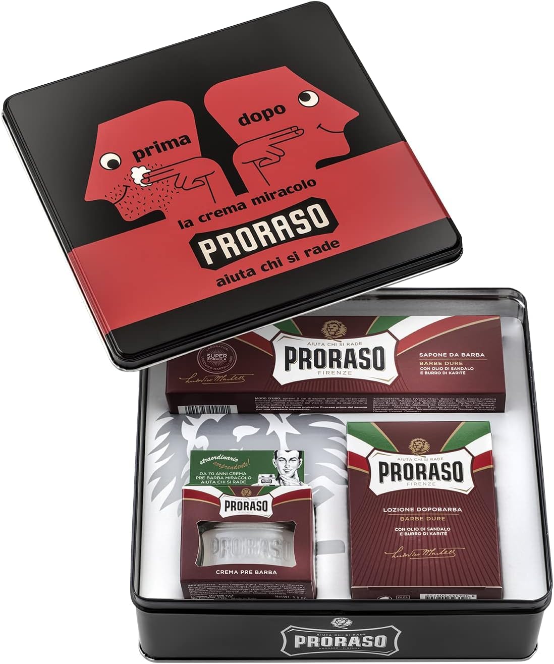 Proraso Vintage Selection, Coarse Beards Line (Trio Pack), Deluxe Shaving Kit with Pre Shaving Cream, Shaving Cream Tube, and Aftershave Balm, Made in Italy