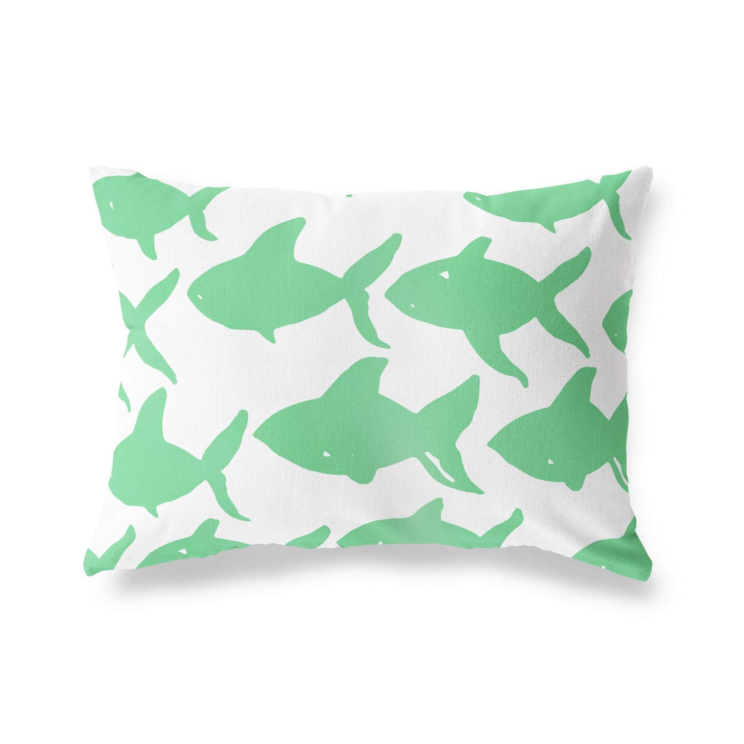 BonaMaison Decorative Cushion Cover, Petrol Green-White Throw Pillow Covers, Home Decorative Pillowcases for Livingroom, Sofa, Bedroom, Size: 45X60 Cm - Designed and Manufactured in Turkey