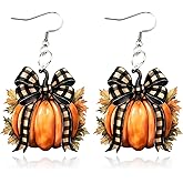 Thanksgiving Earrings for Women Fall Earrings Candy Corn Earrings Pumpkin Maple Leaf Autumn Turkey Stud Earrings Wooden Drop Earrings Thanksgiving Decorations Decor Jewelry Gifts