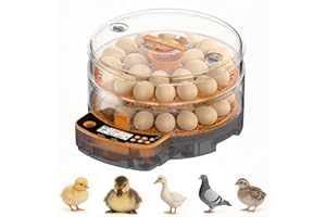 Incubators for Hatching Eggs 48 Egg Incubator with Automatic Turning and Humidity Control, Auto Water Refill, LED Egg Candler