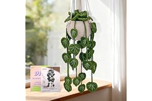 Crochet Kit for Beginners, Hanging Potted Plants DIY Starter Kit with Video Tutorial, Complete Craft Kits for Adults Includes