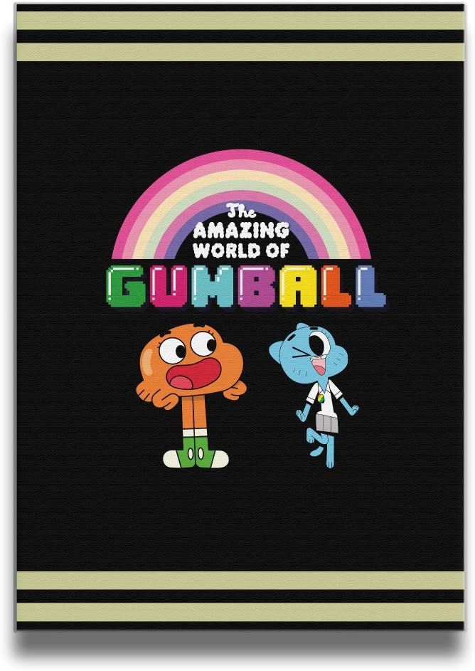KTKY Fashion The Amazing World Of Gumball Rainbow Art Photo Frame Home Office Bedroom LivingRoom Kitchen Canvas Wall Art