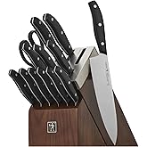 HENCKELS Definition 14 Piece Kitchen Knife Block Set- Professional Cutlery Set, Self Sharpening Knife Block for Chopping, Sli