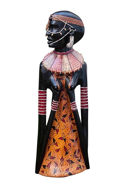 Amazon.com: Africraft Wood Wall Mask Lady Figurine (60 X26 ...