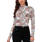 LOMON Women Thermal Long Sleeve Shirts Mock Turtle Neck Fitted Tops Fleece Lined Winter Tops Base Layer Undershirt