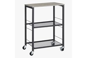 LIANTRAL 3 Tiers Rolling Cart, Kitchen Carts on Wheels Multifunctional Utility Storage Cart Side-end Table Nightstand for Home Office