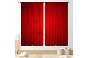 TKUYO Super Hero Spider Curtains, Red Superhero Spider Web Boys Curtains for Kids Baby Room Living Room Bedroom Nursery Playroom Blackout Drapes 2 Panel Sets, 42"x45" Inch