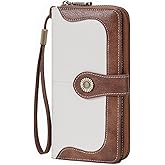 FALAN MULE Womens Wallet RFID Blocking Large Capacity Bifold Leather Credit Card Holder with Zipper Pocket Purse