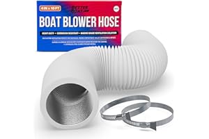 BETTER BOAT Boat Blower Hose 4 Inch Marine Exhaust Hose 10' Bilge, Engine Compartment, Head, Galley or Dryer Vent Hose 4 Inch Duct Hose 4 Inch Marine Blower Hose Flexible PVC White 4 Inch Duct Hose