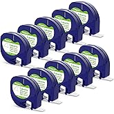 Labelife 10-Pack Replacement for DYMO LetraTag Refills White Paper 12mm x 4m 1/2"x 13' 91330 10697 LT Label Maker Refill Labe