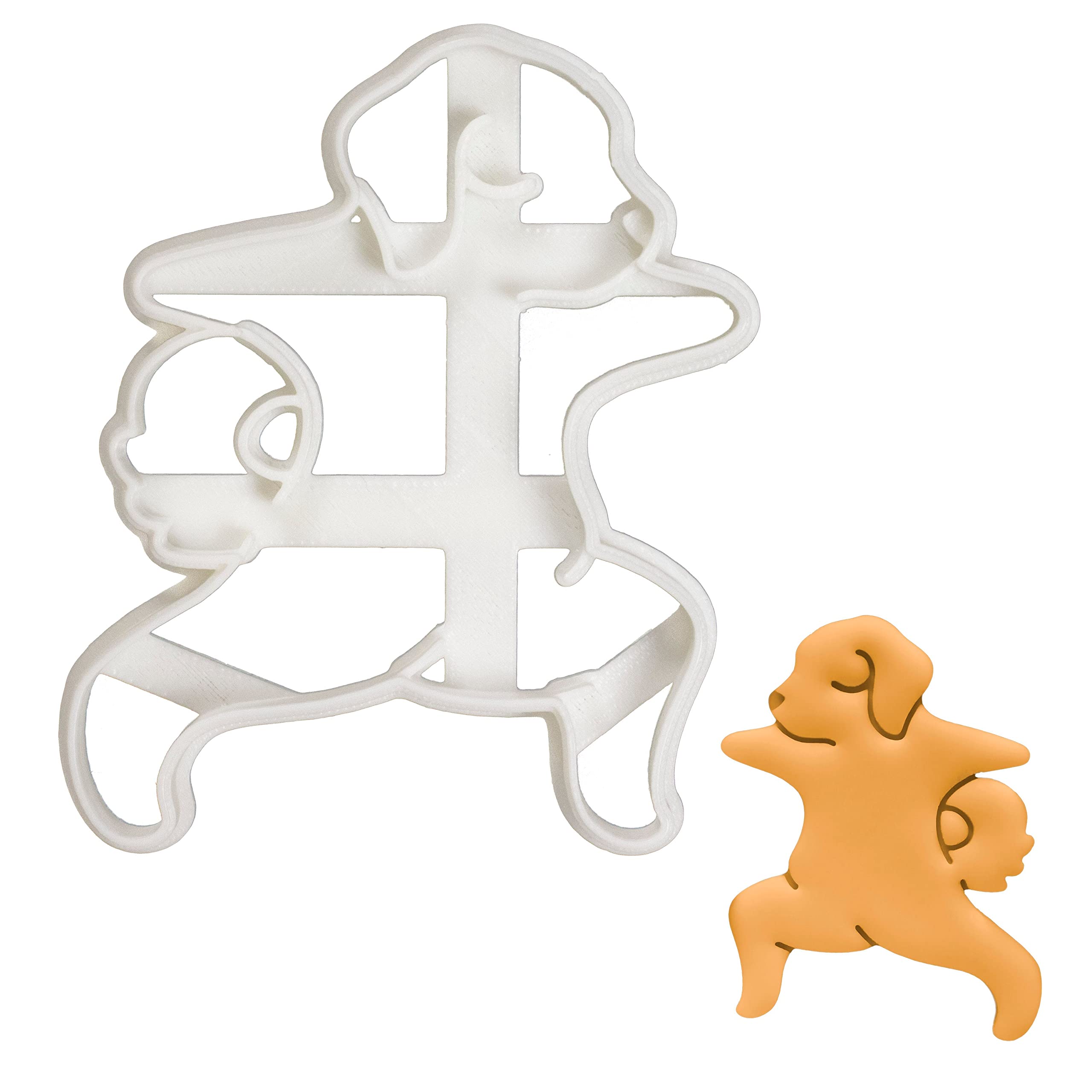 BAKERLOGY Yoga Dog Warrior Pose 2 Cookie Cutter - Detailed Biscuit Cutter Design for Baking and Crafts, Ideal on Fondant, Dough, Clay