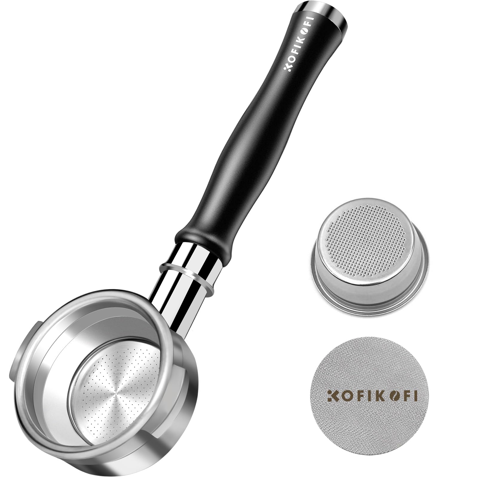 Photo 1 of 58mm Bottomless Portafilter For Breville, 2 Ears Slim Naked Portafilter Fits Breville Espresso Machines BES900XL, BES920XL, BES980XL, BES990BSS with Aluminum Handle, 18g Double Shot Filter Basket