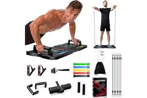 innotree Portable Exercise Equipment,14 in 1 Push Up Board System with 19 Gym Accessories, Home Gym Strength Training Workout Equipment for Men and Women