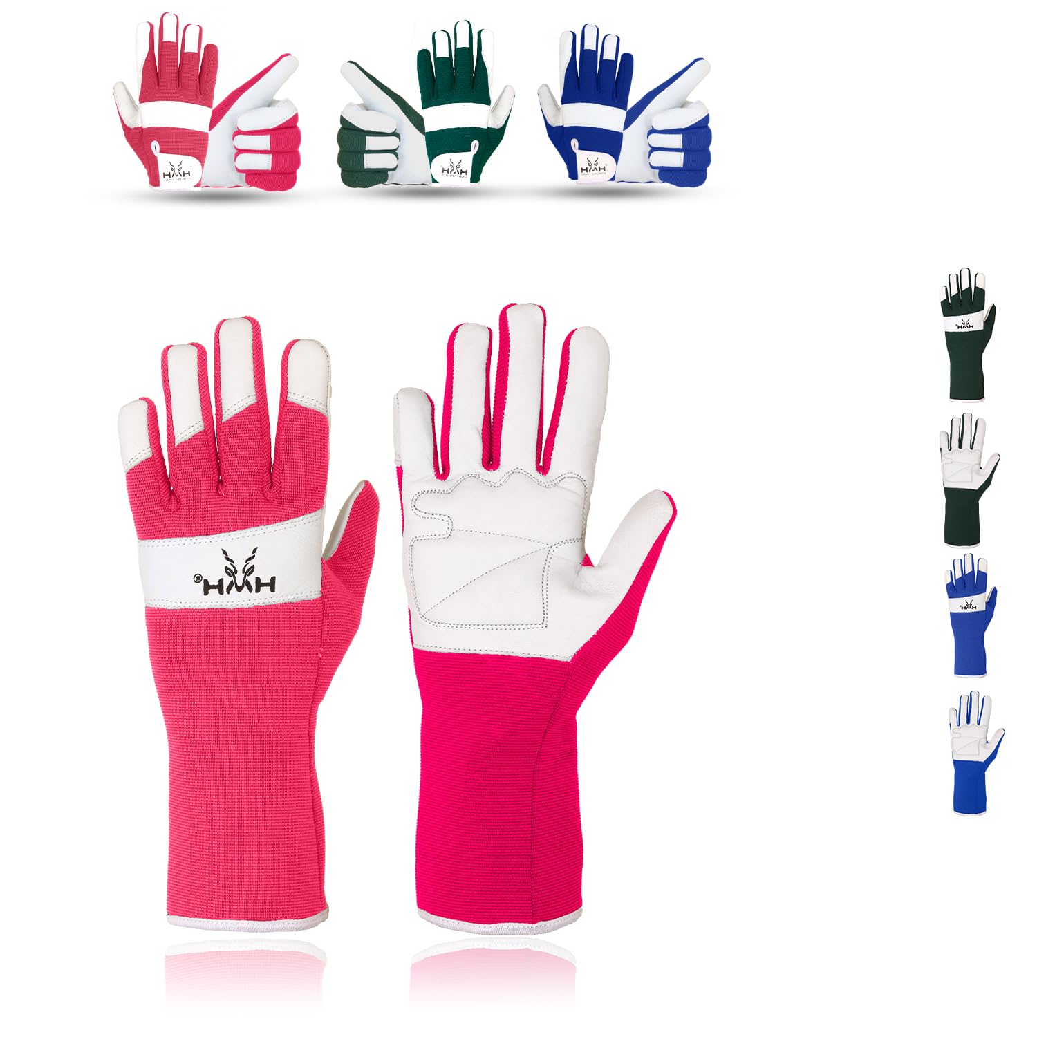 HMH Leather Gardening Gloves For Women - Heavy Duty Work Gloves Men - Dexterity Gloves – Thorn Proof Safety garden gloves mechanic builders (Pink Long, S)