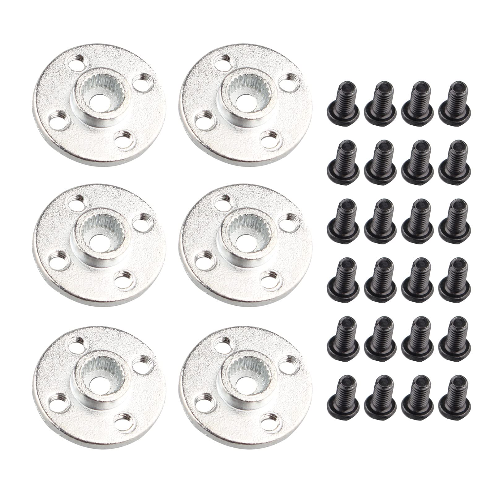 HALJIA 6PCS 25T Aluminum Servo Arm Round Type Disc Matal Horns Compatible with MG995 MG996R RC Servos DIY Robot