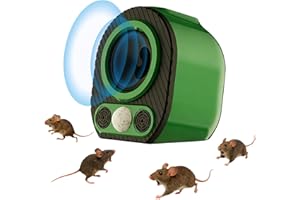 HUAJUN Rodent Repeller, Rodent Deterrent Device, 4 Modes, Bat Repeller (with LED Strobe Light), Suitable for House Attics, RV