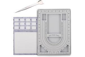 3PCS Jewelry Bead Board Set, Large Felt Beading Mat with Compartments and Scale, Flocking Bead Tray, Bead Scoop Tweezers Kit 