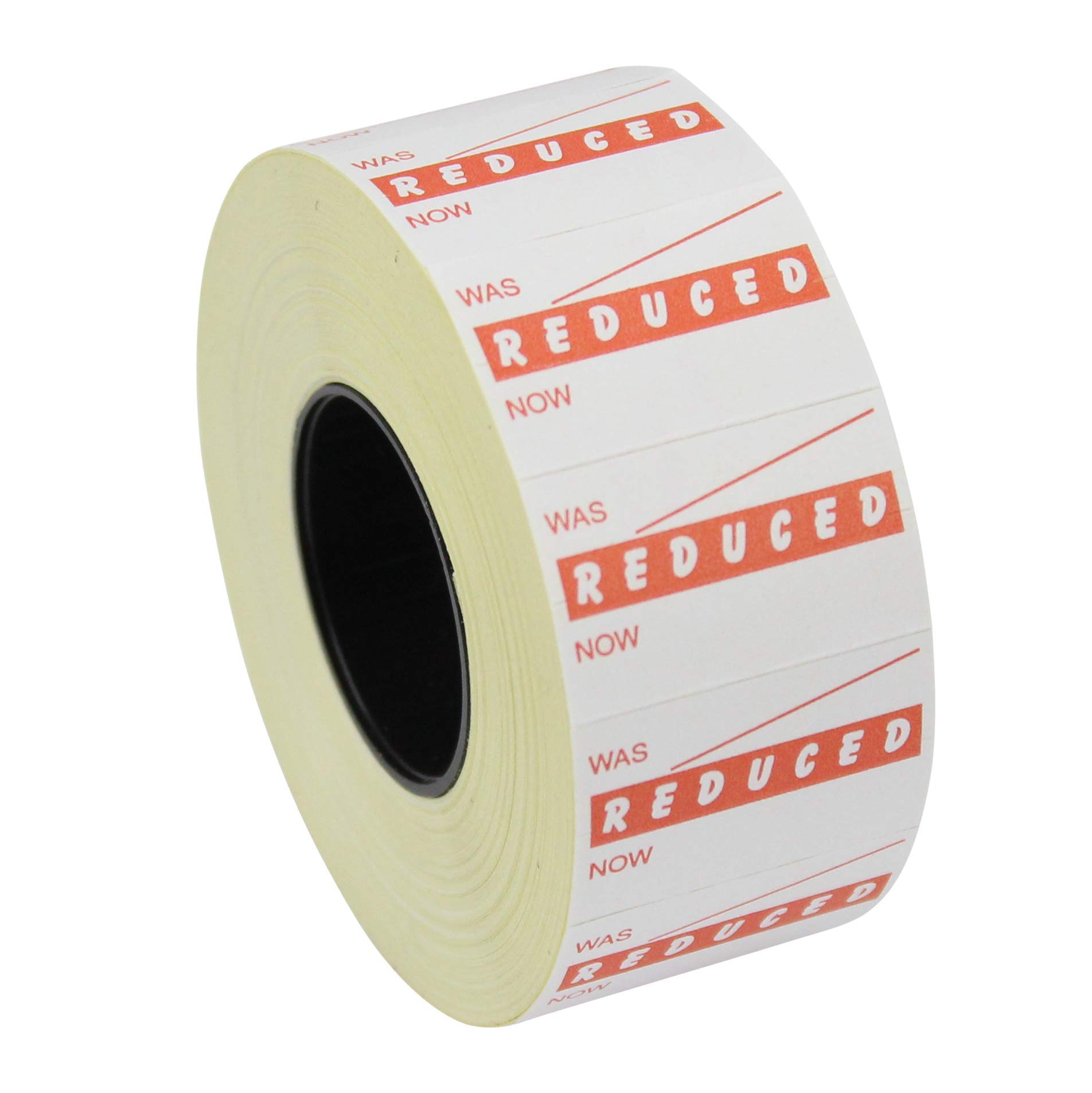 CT7 26mm x 16mm Price Gun Labels - Printed 'Reduced was/Now' Peelable with Red Text - 10 Rolls / 10,000 Labels