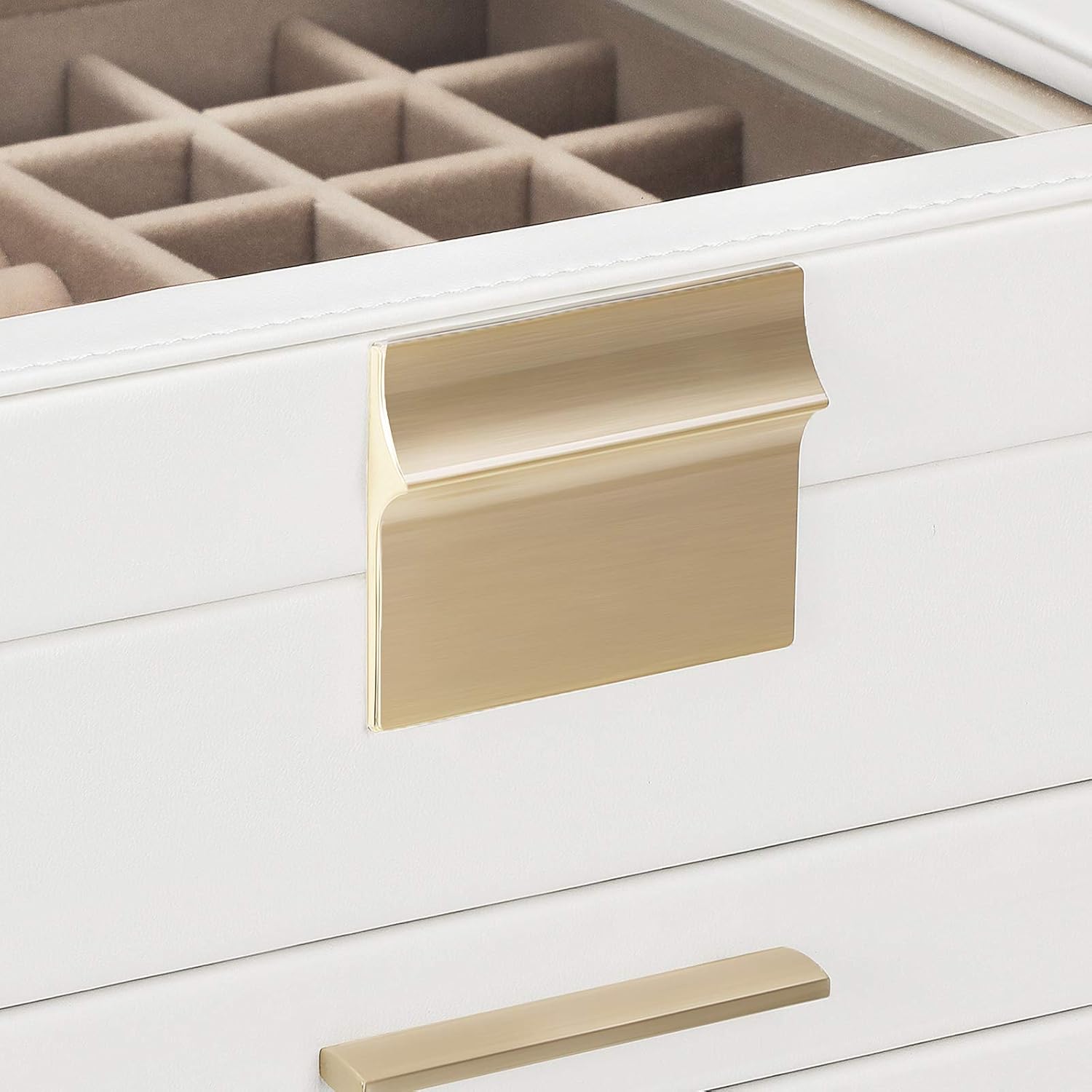 SONGMICS Jewelry Box with Glass Lid, 3-Layer Jewelry Organizer with 2 Drawers, Gift for Loved Ones, White UJBC239WT: Home & Kitchen