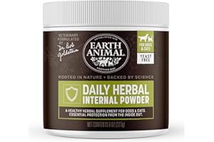 Earth Animal Apothecary Natural Flea & Tick - Daily Internal Herbal Powder Supplement for Dogs & Cats - 8 oz