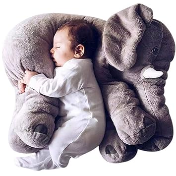 Pearl World Animal Elephant Soft Toy Cushion Pillow Cover for Baby Safety (Size_21x14x10 cm)