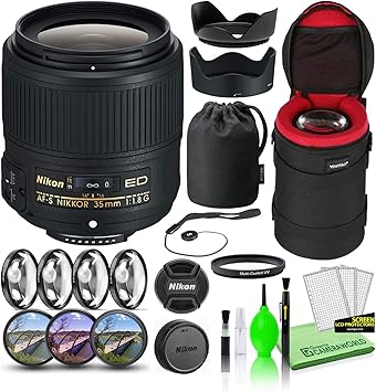 Amazon Com Nikon Af S Nikkor 35mm F 1 8g Ed Prime Lens 2215 Usa Model Bundle Package With Padded Lens Case Macro Filter Kit Uv Cpl Fl Lens Filters Tulip Hood
