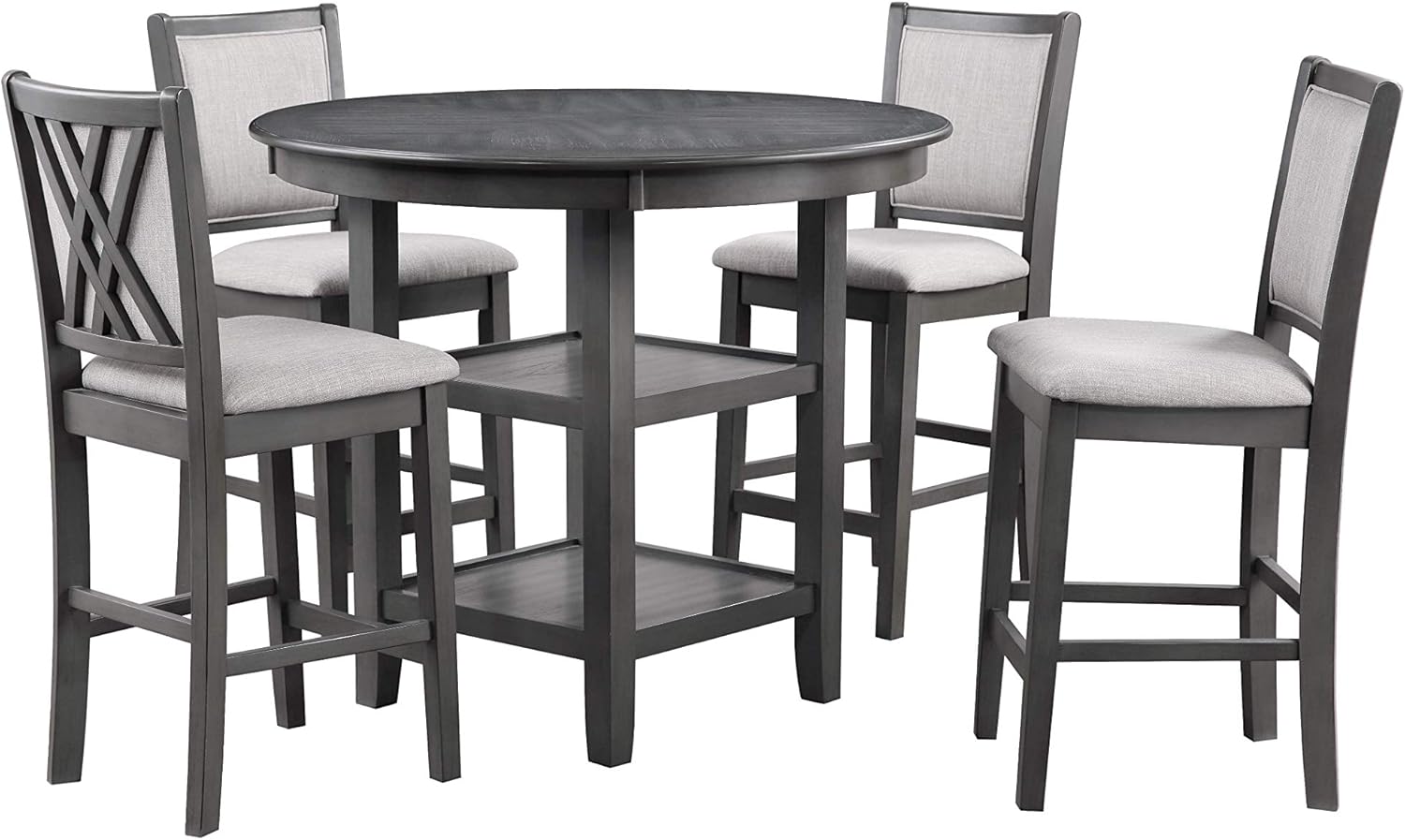 New Classic Furniture Amy 5Piece Counter Dining Table Set Gray or