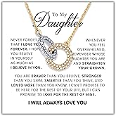 XanXara To My Daughter Necklace from Dad Mom, To My Granddaughter Gifts from Grandma Grandpa, Necklace Birthday Gift for Her, Mom Necklace from Son Daughter