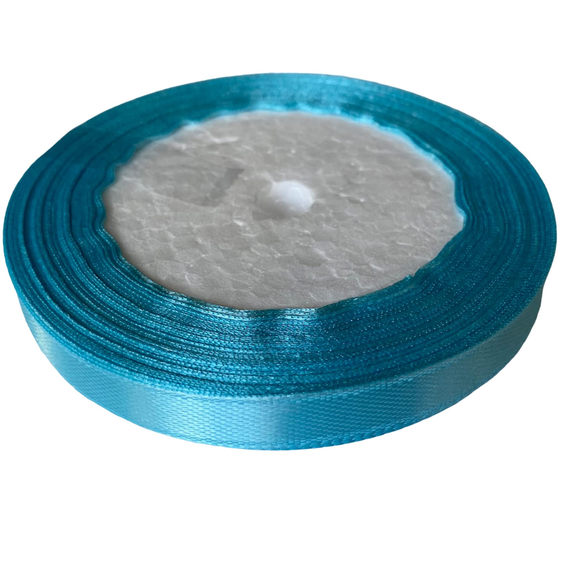 Dyanatic Satin Ribbon (10mm x 22m) - 25 Yards Craft & Christmas Ribbon for Gift Wrapping, Decorations, Tree Ornaments, Hair Accessories, & DIY Projects - Lake Blue