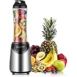 La Reveuse Smoothies Blender Personal Size 300 Watts with 18 oz BPA Free Portable Travel Sports Bottle (Silver)