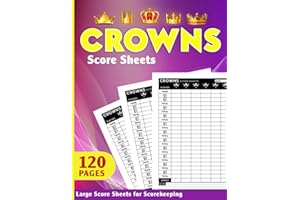 5 Crowns Score Sheets: 5 Crowns Card Game - 120 Large Score Cards for Scorekeeping