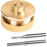 71333 Router Bits Solid Brass Inlay Kit for 1/4 Templates for High RPM Routing, Includes 1/8" Carbide Router Bit/Cutter + 1/4" Shank, Universal Bushing, Retainer Nut, Collar and Alignment Pin
