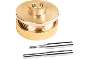 71333 Router Bits Solid Brass Inlay Kit for 1/4 Templates for High RPM Routing, Includes 1/8" Carbide Router Bit/Cutter + 1/4