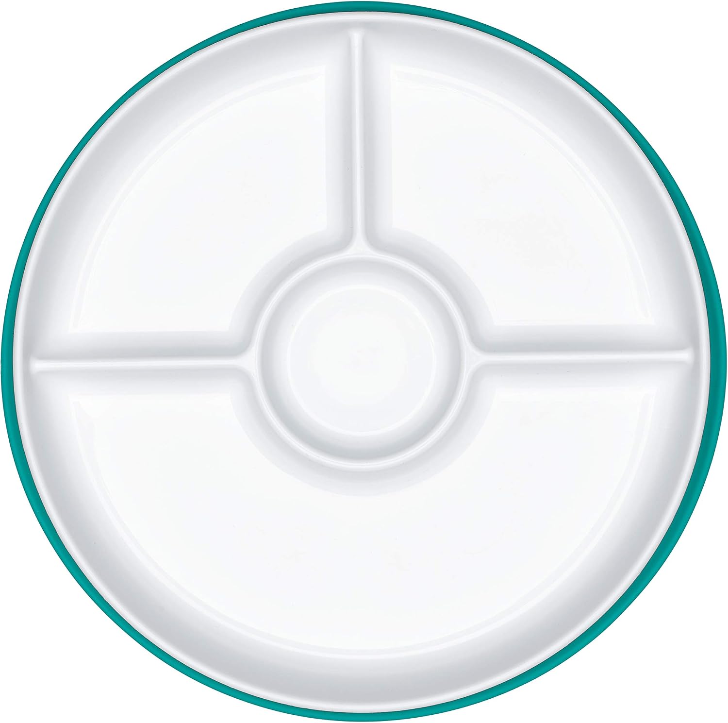 OXO Tot Stick & Stay Stay Put Suction Divided Plate - Teal - Image 3