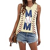 ALLTB Baseball Mom Tank Tops for Women Baseball Graphic Tanks Summer Sleeveless Softball Mom Tee Shirts