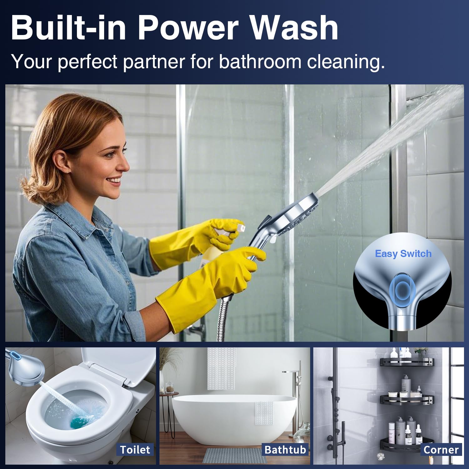 10-Mode Handheld Shower Head