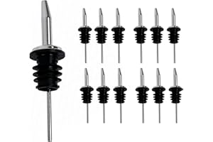 Spill-Stop 285-50 Chrome Liquor Pourer, Tapered Free Flow Spout with Poly-Kork for Controlled Medium Speed Pouring, Seamless 