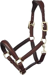 LeMieux Anatomic Headcollar Brown Padded Leather & Metal Fittings Full