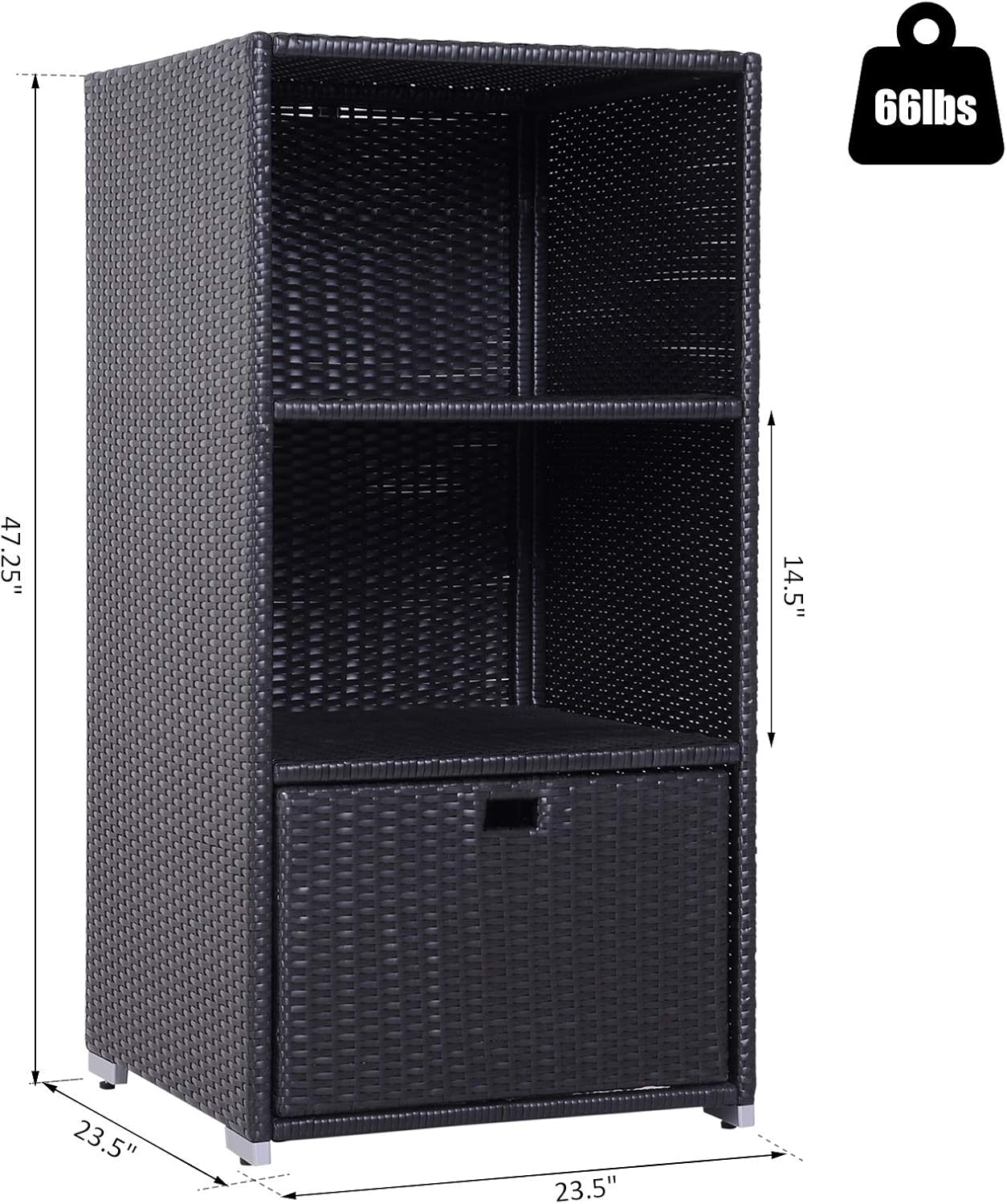 Outsunny Wicker Rattan Pool Towel Valet Organizer Poolside Bathroom Storage Shelf W 2 Shelf 1 Drawer Garden Outdoor All Weather Storage Dark Coffee Patio Furniture Accessories Patio