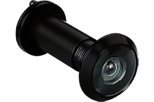 TOGU TG3016YG-BC UL Listed Solid Brass HD Glass Lens 220-degree Door Viewer Peephole with Heavy Duty Privacy Cover for 1-3/8" to 2-1/6" Doors, Matt Black Finish