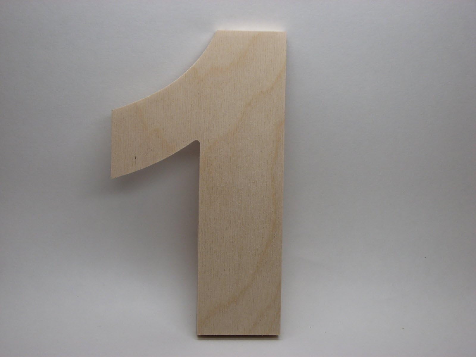 PLESIU LetterWorx 8" Wooden Number 1 - Arial Font | Unfinished Baltic Birch Wood Letter | 8 Inch Tall