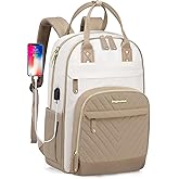 laptop backpack for Women - 15.6 inch Work Bags Travel Backpack with USB Charger College Bookbag Waterproof Business Computer Backpack Anti-theft Casual Backpacks for Nurse Teacher khaki