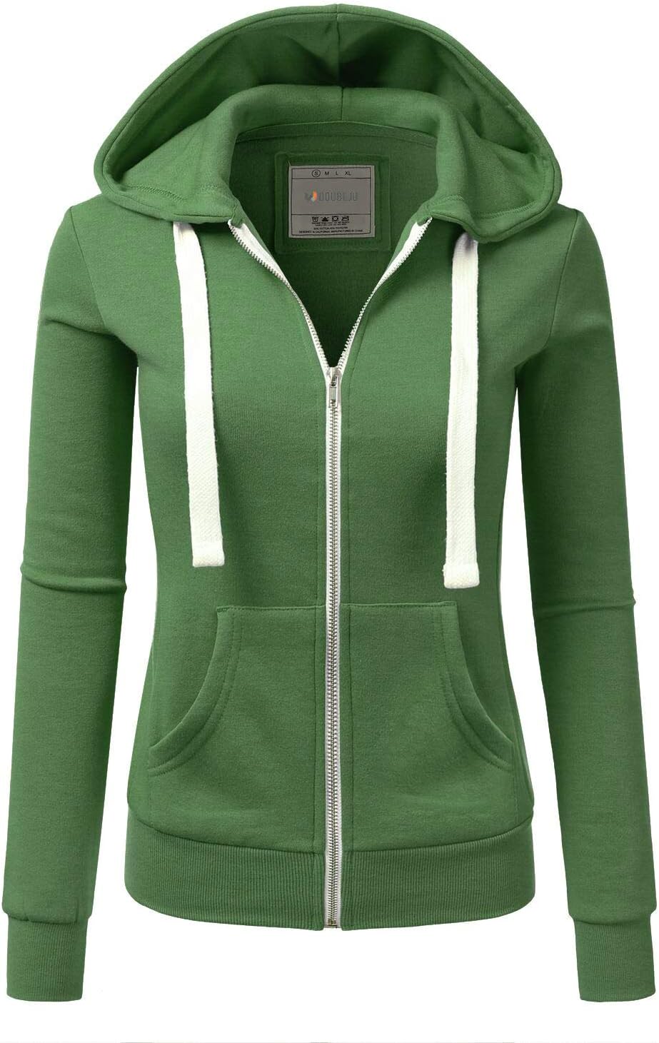 Doublju Lightweight Thin ZipUp Hoodie Jacket for Women with Plus Size