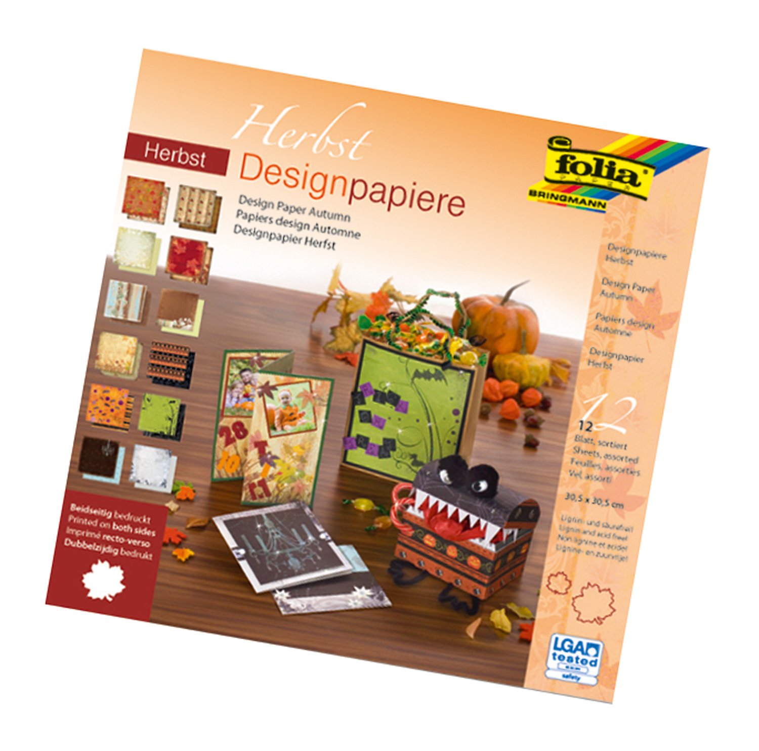 Folia 10449 Block Autumn 30.5 x 30.5 cm Design Paper 12 Sheets, Assorted โ image 1