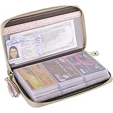 Easyoulife Credit Card Holder Wallet Womens Zipper Leather Case Purse RFID Blocking