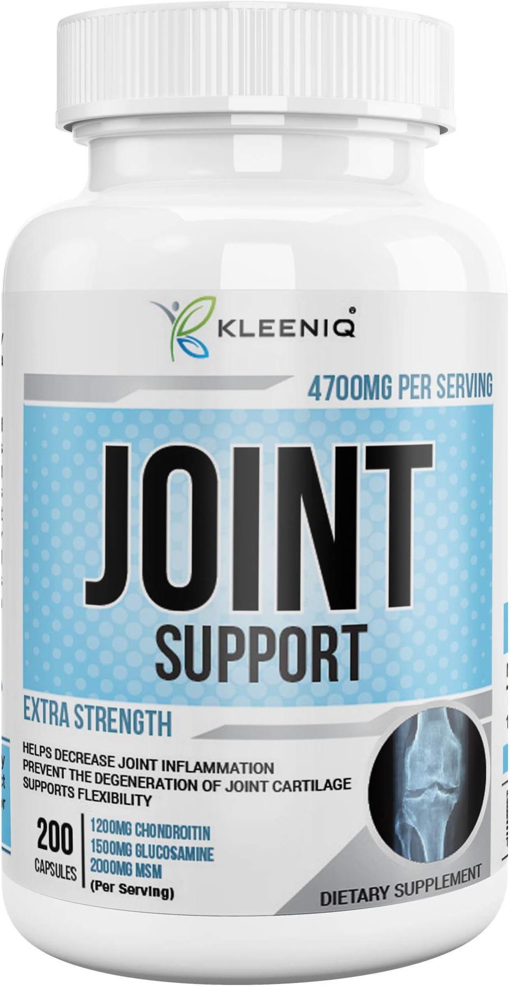 KLEENIQ MSM (methylsulfonylmethane) 2000 mg+Glucosamine Sulfate 1500 mg + Chondroitin Sulfate Complex 1200 mg-Joint Pain Relief Complex–Anti Inflammation-Extra Strength Supplement for Women and Men