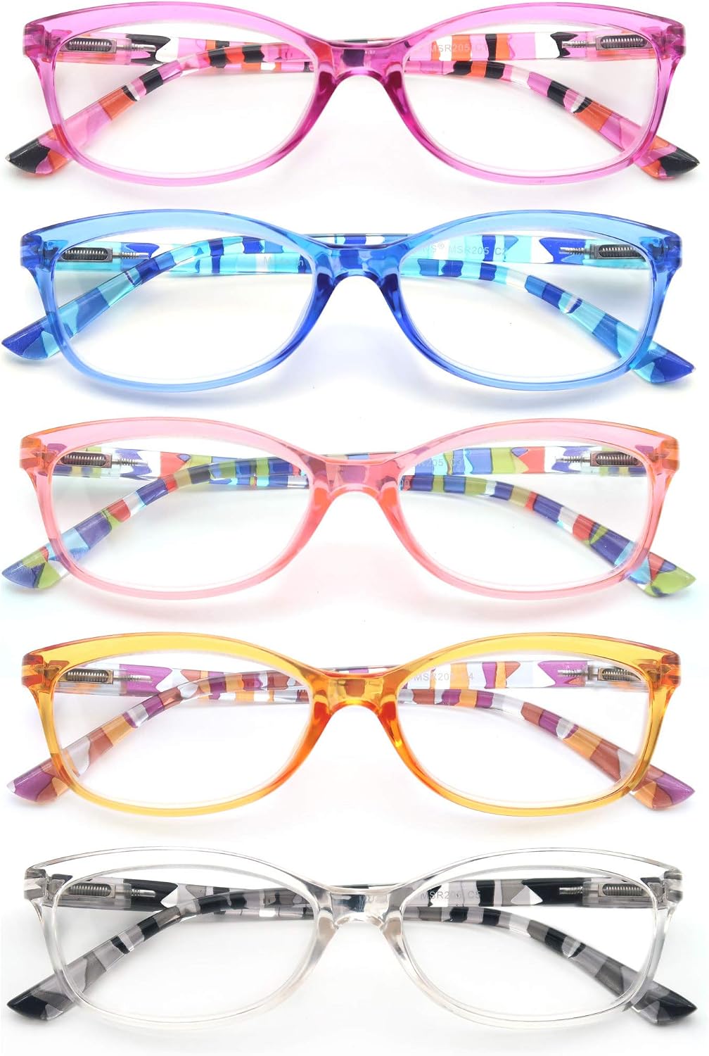 HEEYYOK Small Reading Glasses Women +3.00 Ladies Readers Glasses 5 Pack Eyeglasses Cateye Frame, 4 Pack Mix Color-205 - Image 3