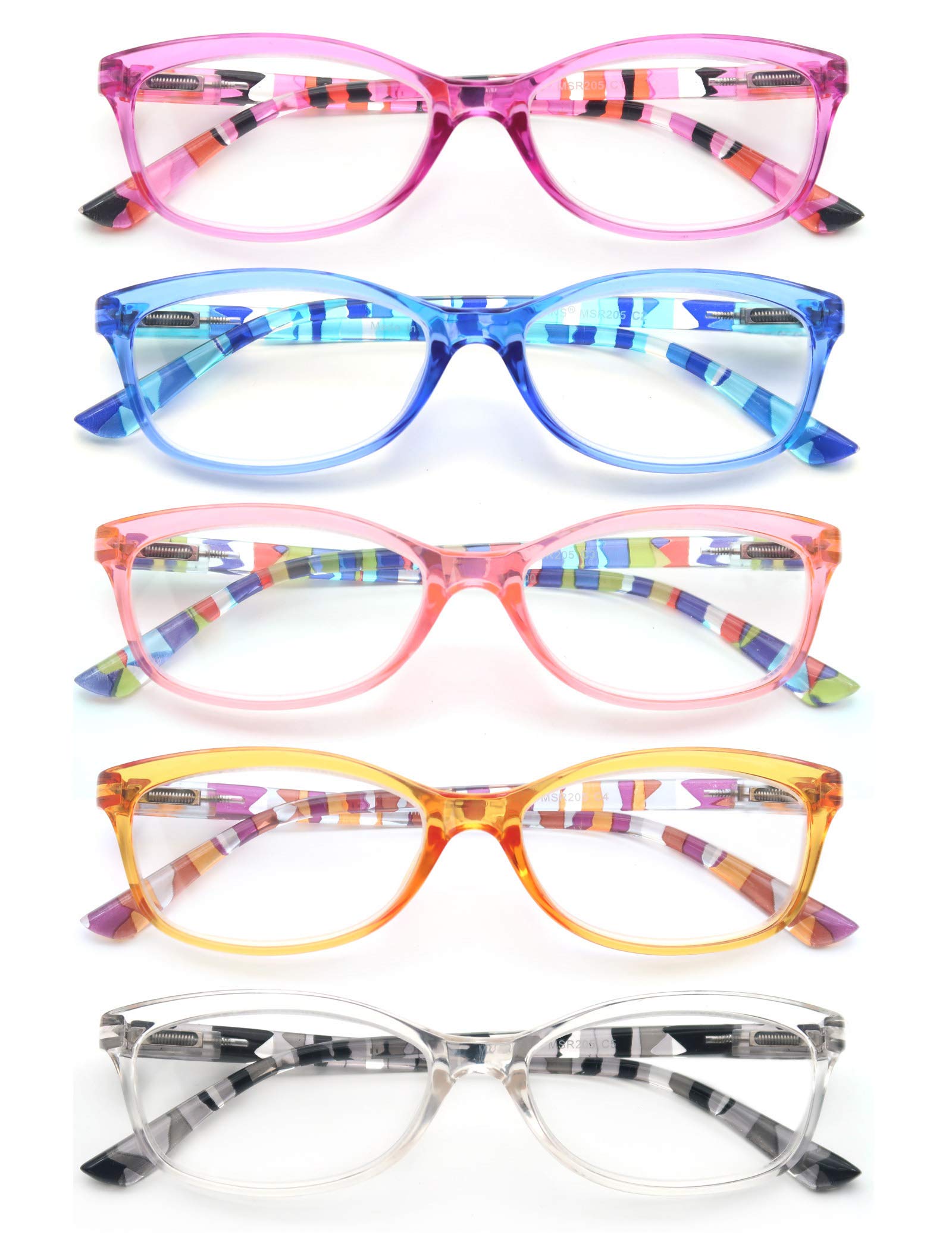 HEEYYOK Small Reading Glasses Women +3.50 Ladies Readers Glasses 5 Pack Eyeglasses Cateye Frame