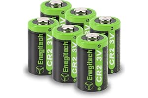 Enegitech CR2 3V Lithium Battery 6 Pack with PTC Protection DL-CR2 for Boresighter Golf Rangefinder Funifilm Instax Mini55 Baby Monitor Flashlight (Non-Rechargeable)